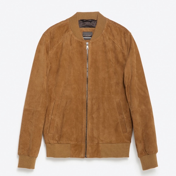Zara Other - Zara Light Brown Suede Bomber Jacket Large